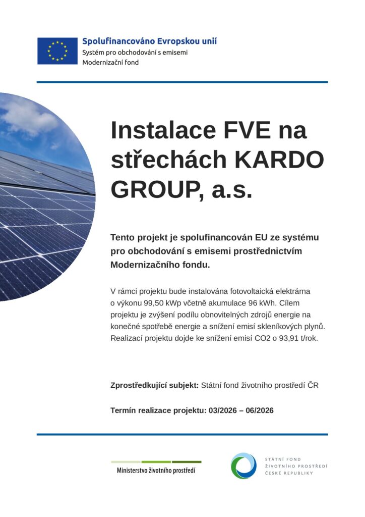 Plakát projektu Výstavba fotovoltaických elektráren